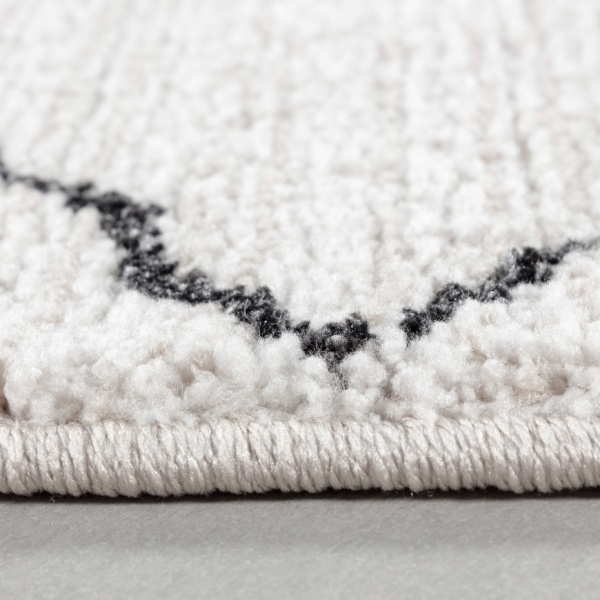 Berber Geometric Cream Rug for Living Room, Bedroom, Dining Room